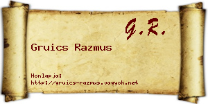Gruics Razmus névjegykártya